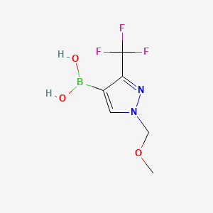 2D molecular structure of (1-(Methoxymethyl)-3-(trifluoromethyl)-1H-pyrazol-4-yl)boronic acid, CAS 1218790-73-8