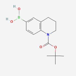 2D molecular structure of (1-(tert-Butoxycarbonyl)-1,2,3,4-tetrahydroquinolin-6-yl)boronic acid, CAS 1260150-04-6