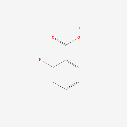 2D molecular structure of 2-Fluorobenzoic Acid, CAS 445-29-4